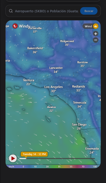 Zefyrio regional wind intensity map